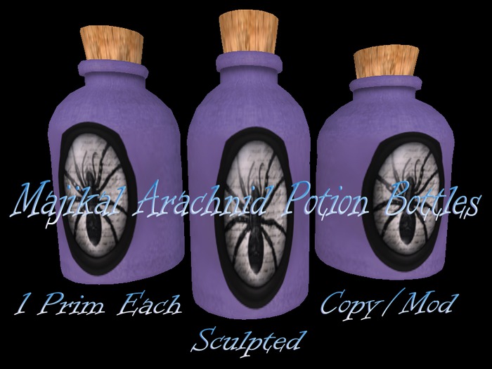 Majikal Arachnid Potion Bottles