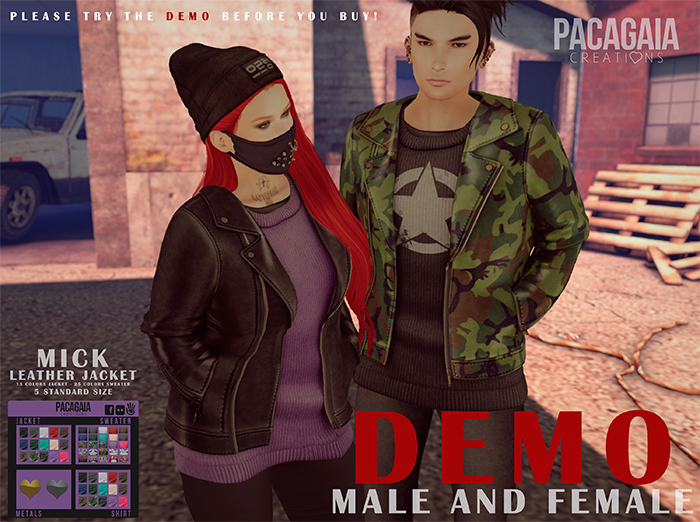 :PC: Mick Leather Jacket DEMO {WEAR ME}