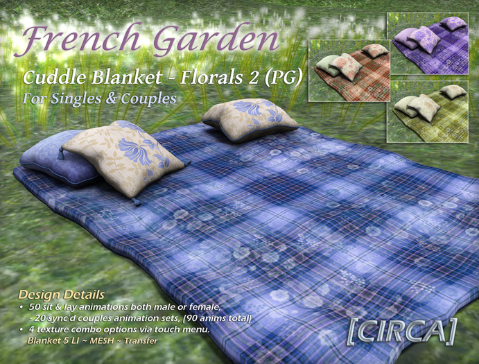 [CIRCA] - "French Garden" - Cuddle Blanket - Florals 2 (PG)