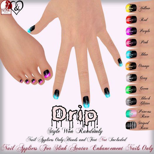 +>A&A<+ Gray Drip Nails -Hands