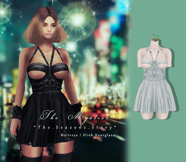 *The Mystic* Gothic Belt dress (Sky)