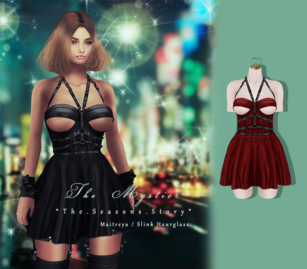 *The Mystic* Gothic Belt dress (red)