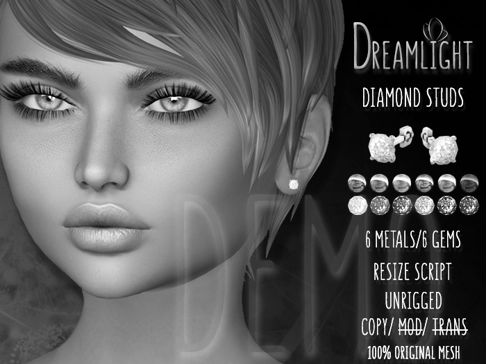 [Dreamlight] Diamond Unisex Studs - DEMO