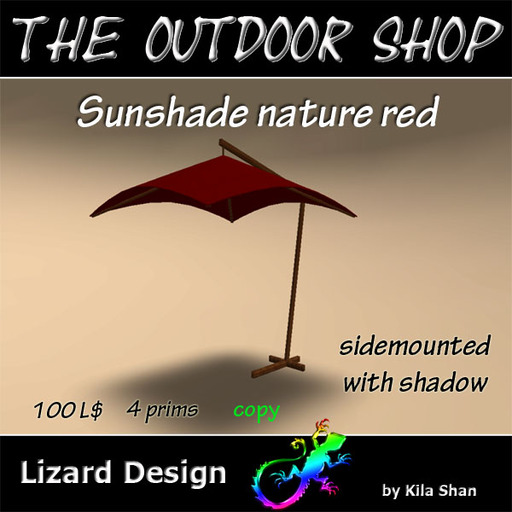 Sunshade nature red, sidemounted, lowprim