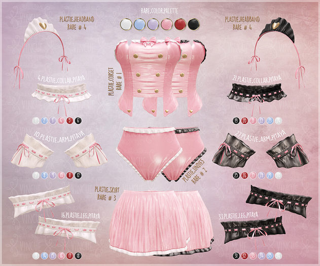 {vincue} Plastie+Leg - Black/Thistle [Slink Hourglass]