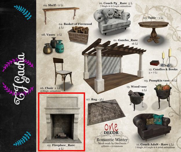 OneDecor::02_Romantic Winter::FirePlace_Rare