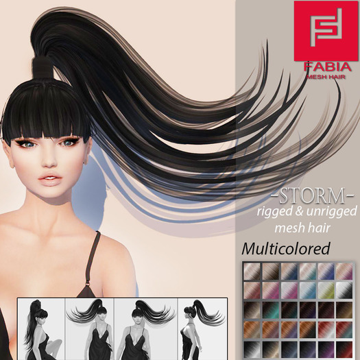 -FABIA- Mesh Hair  <Storm> Multicolored Tones
