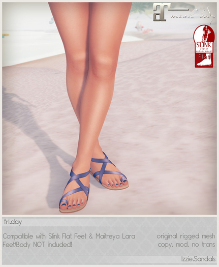 Second Life Marketplace - fri. - Izzie.Sandals (Demo)