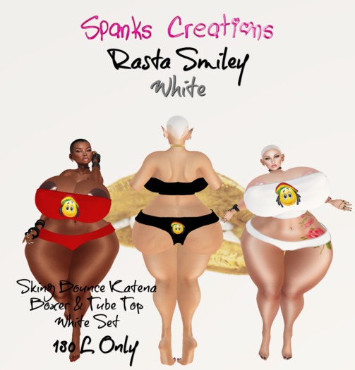 Spanks Creations - Rasta Smiley- White [Add Me]