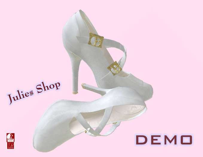 Mary Jane retro blanco para slink Mid (medio) DEMO