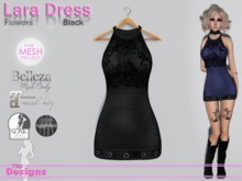 Lara Dress Flowers Black