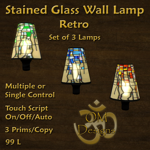 Stained Glass Wall Lamps: Retro - OM Designs