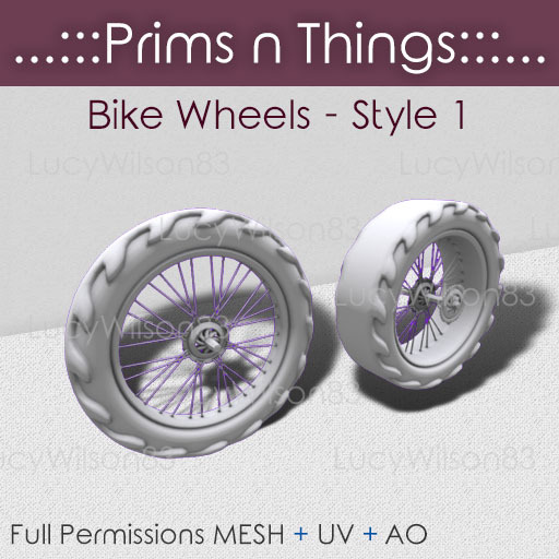 [...:::Prims N Things:::...] Bike Wheels Style 1 MCT