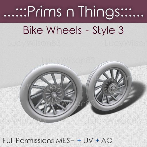 [...:::Prims N Things:::...] Bike Wheels Style 3 MCT