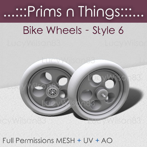 [...:::Prims N Things:::...] Bike Wheels Style 6 MCT