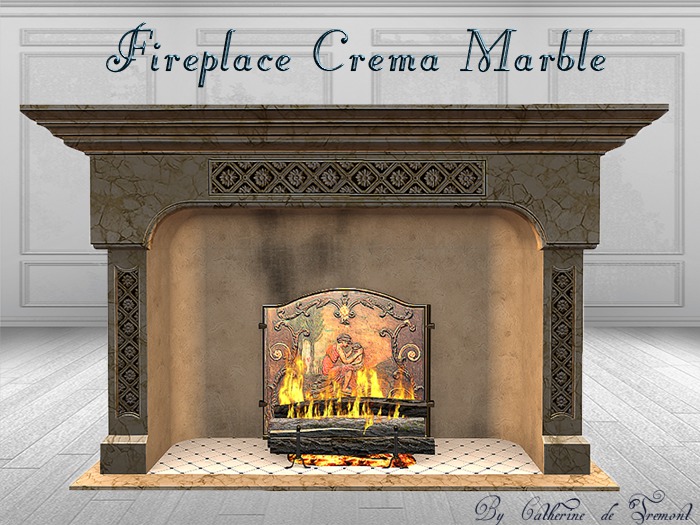 "CdT"  fireplace Crema Marble