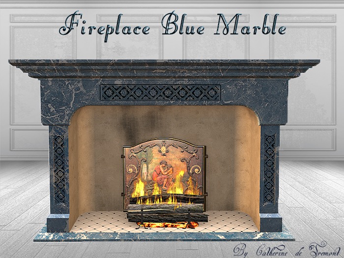"CdT"  fireplaceblue Marble