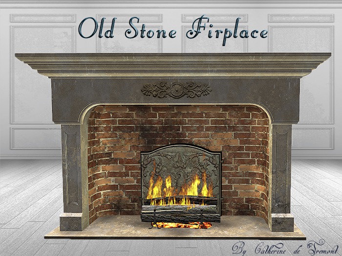 "CdT"  Old Stone fireplace
