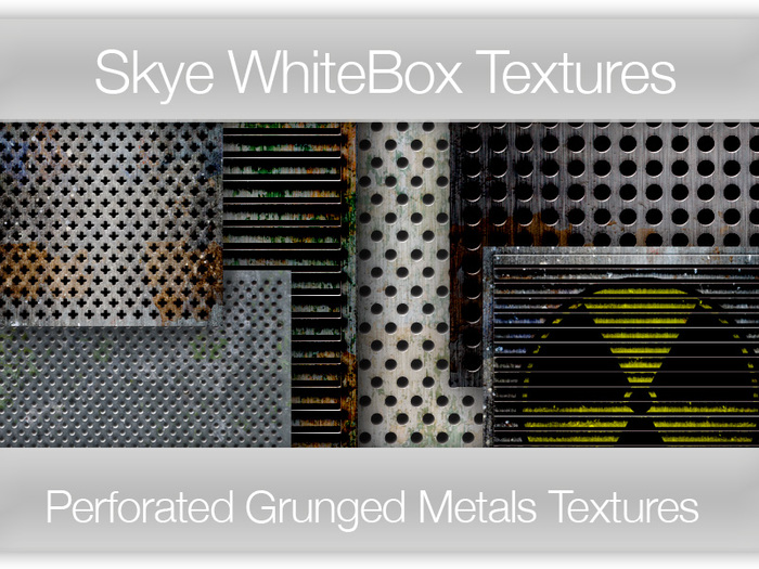 *Skye WhiteBox Textures - 110 Perforated Grunged Metals -  Full Perms Grungey Textures