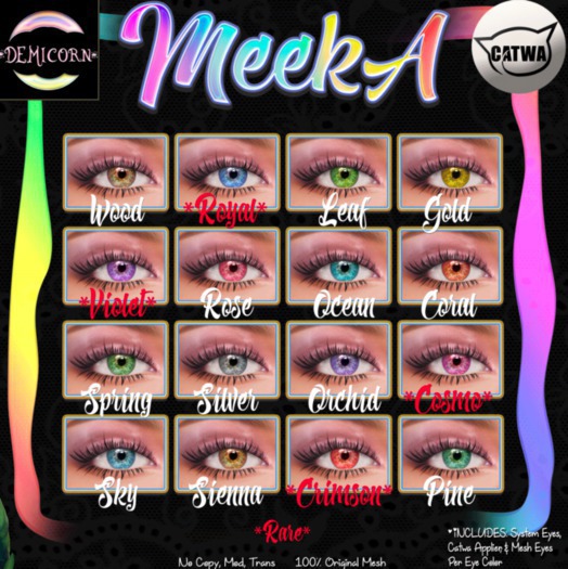 {Demicorn} Meeka Eyes - Crimson RARE