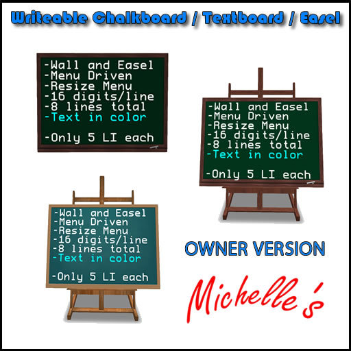 Chalkboard / Textboard / Easel (128) - Owner Version