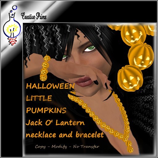 Halloween little pumpkins - Jack O' Lantern - necklace and bracelet