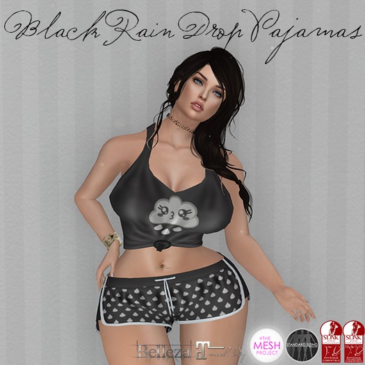 ::LL:: Black Rain Drop PJs {BOXED}
