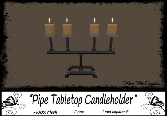 ~PPC~ Pipe Tabletop Candleholder BOXED
