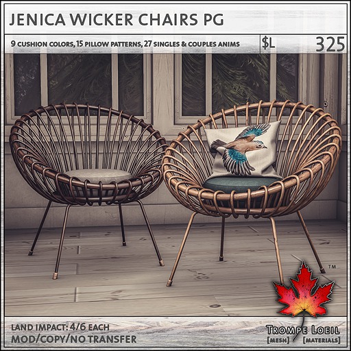 Trompe Loeil - Jenica Wicker Chair PG [mesh]