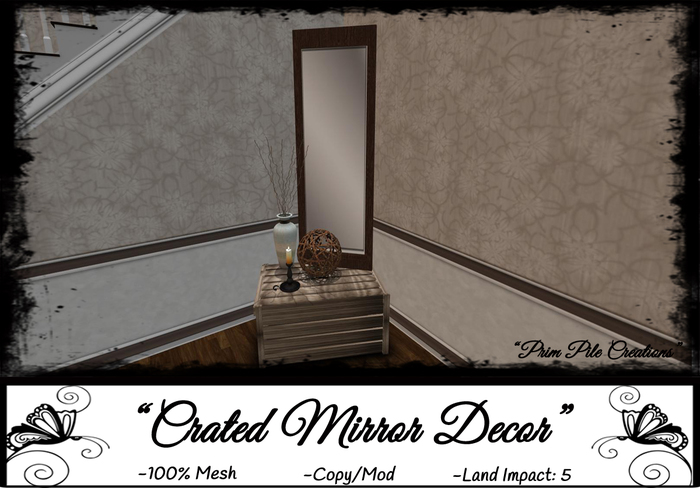 ~PPC~ Crated Mirror Decor BOXED