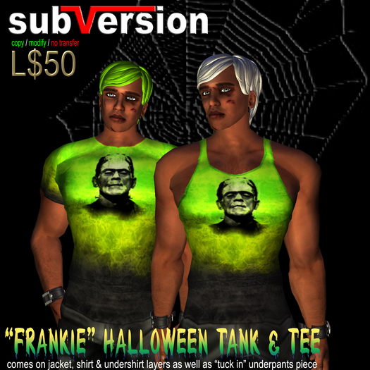 .~subVersion~. HALLOWEEN "Frankie" Tee/tank