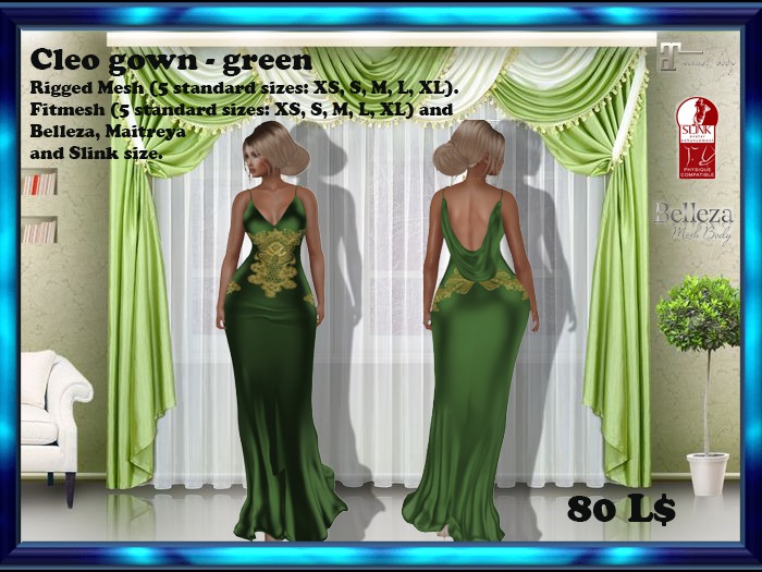 LS Cleo green  Dress