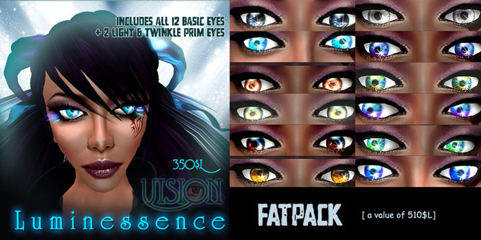 Luminessence FATPACK (12 basic eyes +2 prims twinkle)