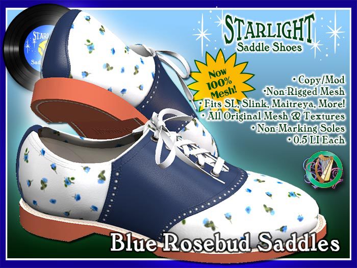R(S)W Saddle Shoes 2 - Blue Rosebud - Boxed