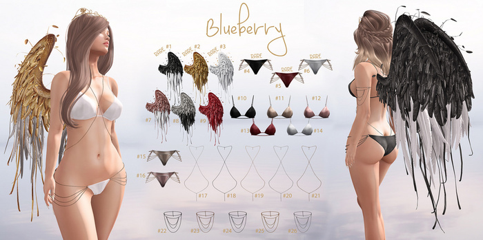 #19 Blueberry - Oakley - Common - Maitreya - Gold Bodychain