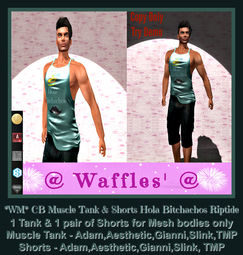 *WM* CB Muscle Tank & Shorts Hola Bitchachos Riptide