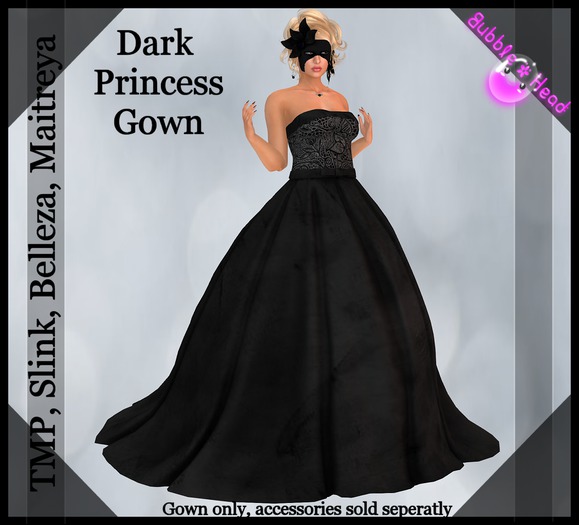 !!Bubblehead!! Princess Gown Black