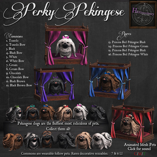 13. *HEXtraordinary* Princess Bed Pekingese - Black - RARE