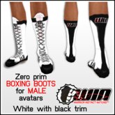 WIN Men's Boxing Boots - White with Black Trim