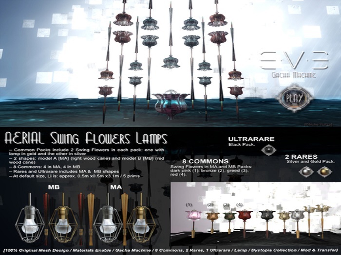 E.V.E AERIAL Swing Flower Lamp Black ULTRARARE