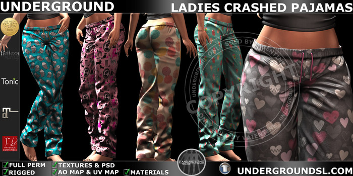 [UG MESH] LADIES CRASHED PAJAMAS MPD