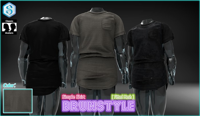 [BrunStyle] Simple Shirt (Fitted Mesh) - Brown
