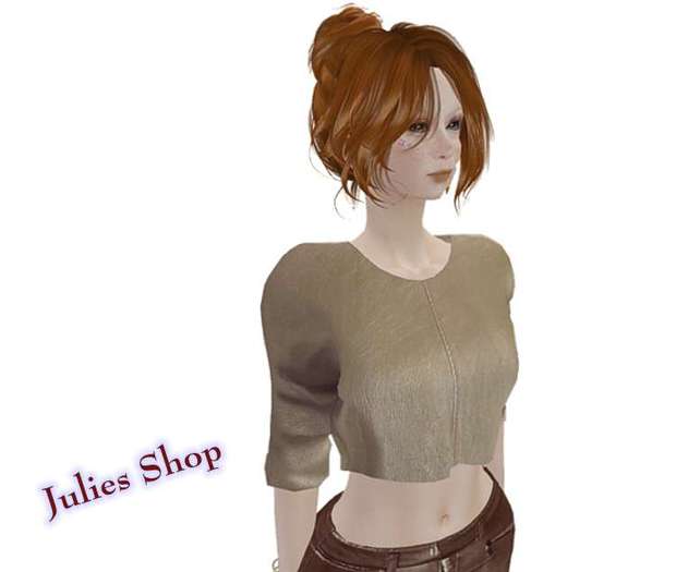 Simples top de couro curto / Nude * malha ( mesh ) adequada e clássico