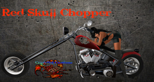 Red skull chopper