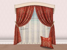 LUX 2 Drape Lace Curtain - Red-Gold