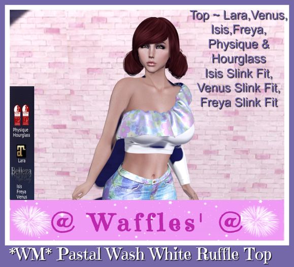 *WM* Pastal Wash White Ruffle Top