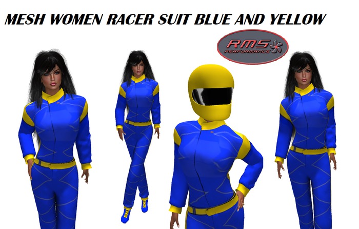 MESH WOMEN RACER SUIT BLUE AND YELLOW
