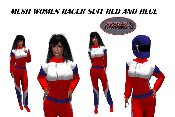 MESH WOMEN RACER SUIT RED AND BLUE