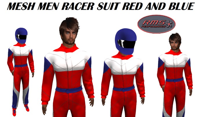 MESH MEN RACER SUIT RED AND BLUE