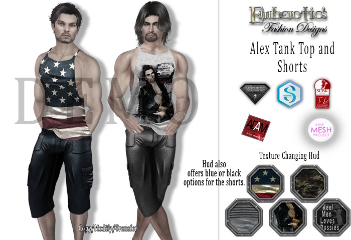 DEMO ~ Alex ~ Tank Top and Shorts and Texture Changing Hud